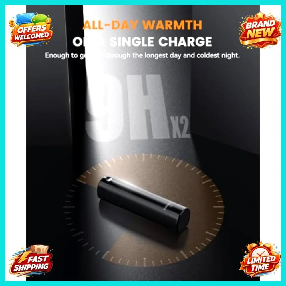 Rechargeable Hand Warmers 2 Pack, 5000mAh Battery, 3 Heat Settings, Portable - Picture 6 of 6